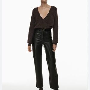 Aritzia Wilfred melina Black Leather Pants